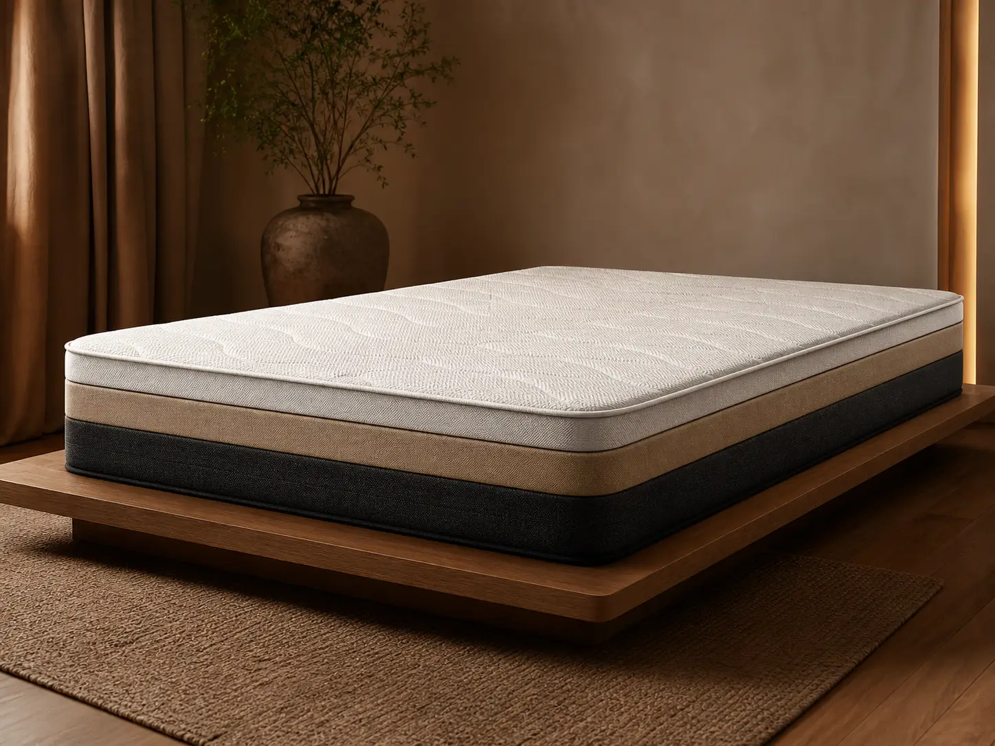 Plato smart mattress in a warm bedroom